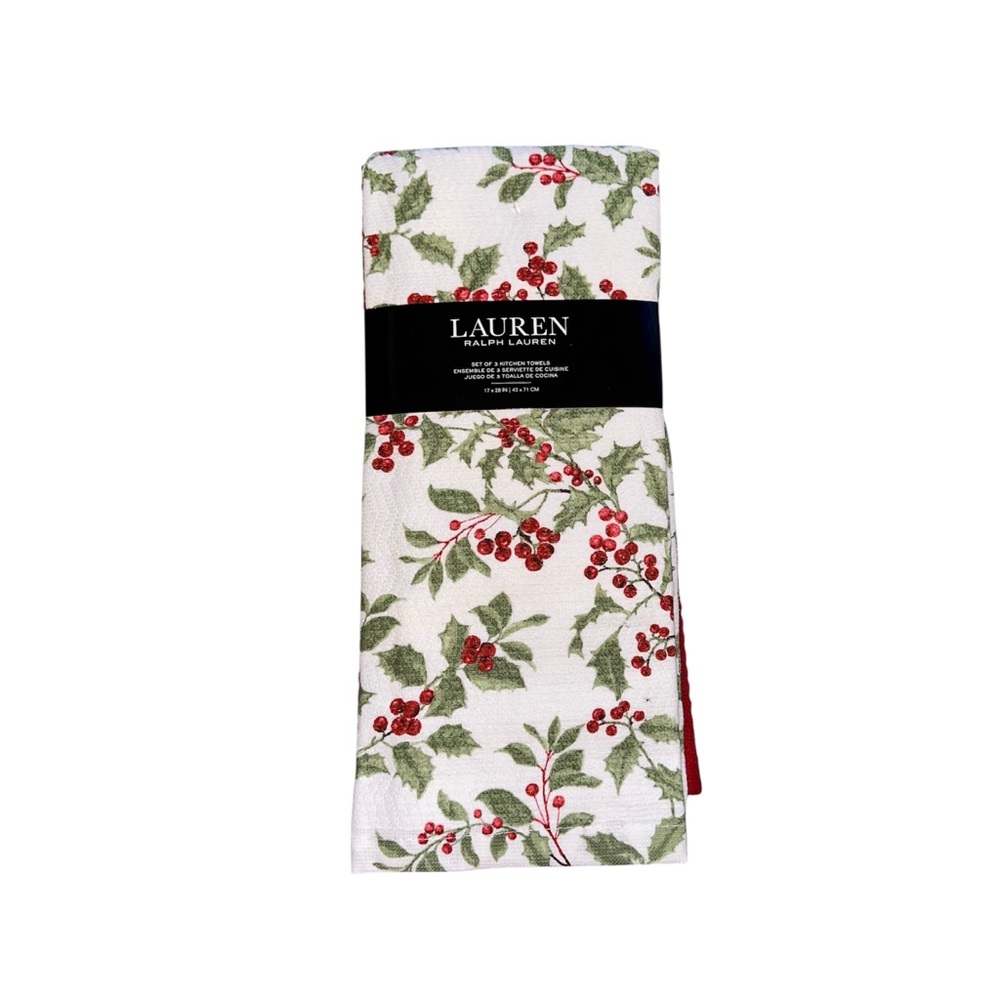 Lauren Ralph Lauren Holly Berry dish towel set with matching mini oven m…